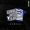 Schwarz weiss blaue Nikes