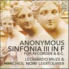 Sinfonia III in F Major for Recorder and Basso Continuo: II. Without Tempo Indication