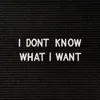 About I Don't Know What I Want Song