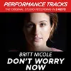 Don't Worry Now Performance Track In Key Of Db Without Background Vocals; Low Instrumental