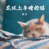 花坛上午睡的猫