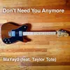 About Don't Need You Anymore (feat. Taylor Tote) Song