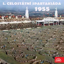 I. Celostátní spartakiáda 1955 - Cvičení s puškou (Den ozbrojených sil - Vystoupení armády)