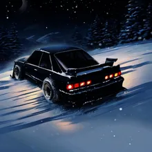 Snowy Night Drive