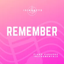 Remember - Lower Key (Originally Performed by Becky Hill & David Guetta) Piano Karaoke Version