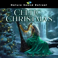 We Wish You A Merry Christmas - Soothing Harp Music with Rain on a Cabin Roof Nature Sounds