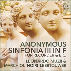 Anonymous: Sinfonia III in F Major for Recorder and Basso Continuo