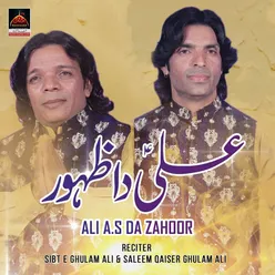 Ali A.S Da Zahoor