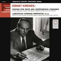 Krenek: Sestina & Lamentatio Jeremiae Prophetae, Op. 93-Remastered