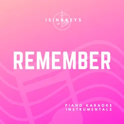 Remember (Originally Performed by Becky Hill & David Guetta) Piano Karaoke Version