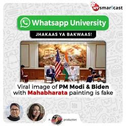 Viral image of PM Modi and Biden with Mahabharata painting is fake