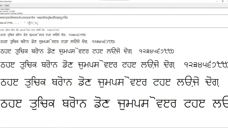 Bulara Punjabi Font Free Download